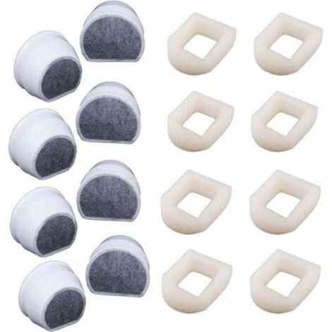 [NON UTILIZZATO] Confezione da 16 prefiltri in schiuma e filtro a carbone compatibili con le fontanelle PetSafe Drinkwell INOX 360 Avalon Pagoda Seascape e Sedona, filtro per fontanella per cani e gat