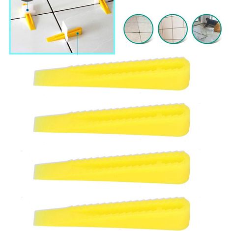 [Rondelles pour Carrelage] [Système de nivellement de Tuile] Carrelage niveau espacement uniforme outils construction robuste HDPE jaune 100PCS taille approx.58x9x10mm (1/5)