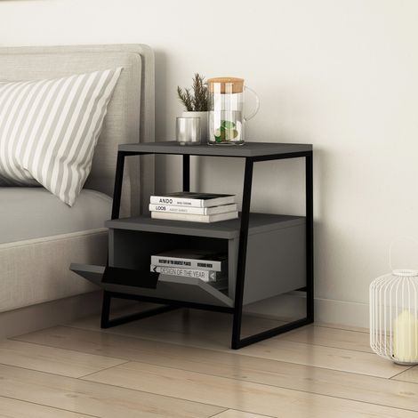 Decortie Pal Modern Nachttisch Anthrazit Grau Mehrzweck