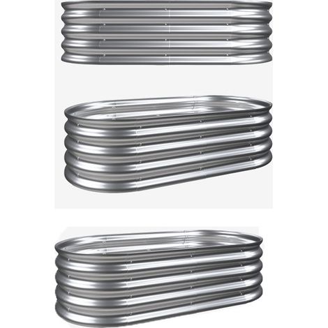 3er-Set hochbeet aus Metal Verzinkte Pflanzer erhöhte Gartenbett-Kit, Gartenbetten für im Freien für Gemüse, Blumen und Kräuter, Heavy Duty, rostbeständig, einfache Montage, 2pcs 4x2x1ft