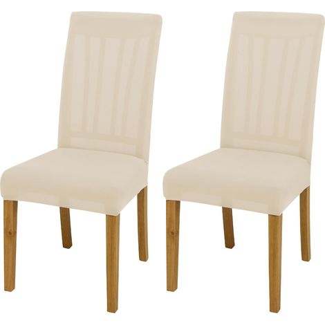 élastique, Housse de Chaise Haute, Housse de Chaise de Bureau (Lot de 4/6/8 pièces avec Dossier) pour Le Salon, la Cuisine, la fête et l'hôtel. (2, Beige) (1/5)