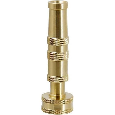 Solid Brass Hose Nozzle,Adjustable Twist Water Hose Nozzle, 1 Pack Heavy Duty Brass Garden Hose Nozzle