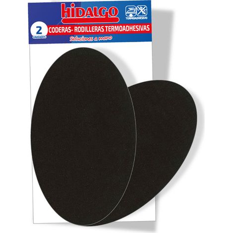 Bolsa con 2 coderas-rodilleras termoadhesivas color negro hidalgo
