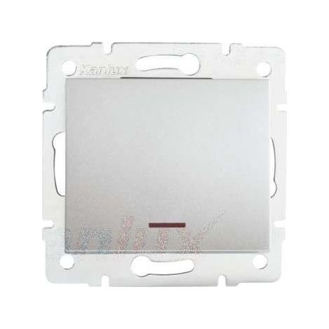 Interrupteur LED unipolaire LOGI argent Kanlux 25197 (1/3)