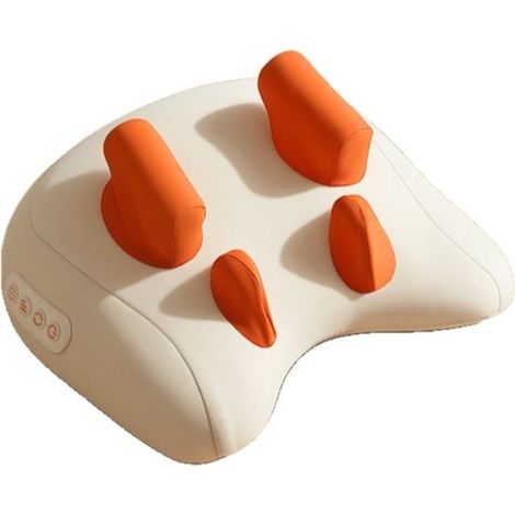 Masajeador de cuello 4D blanco con 4 nodos de titanio y calentamiento a 42 °C.