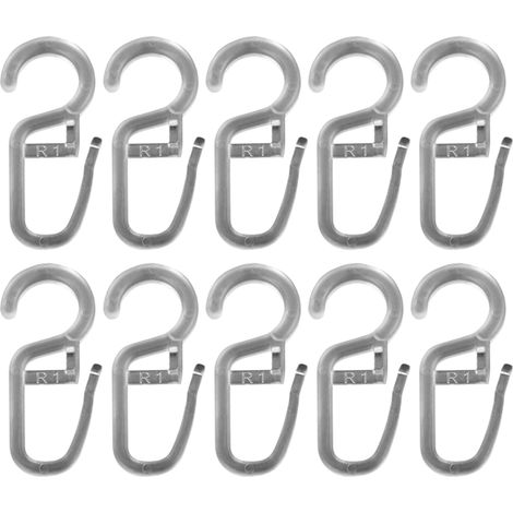 10x Crochet en Plastique Agraphe pour Rideaux Rail Douche Fenetre Porte Blanc Maison Caravaning Camping Car, 15x34mm (1/3)