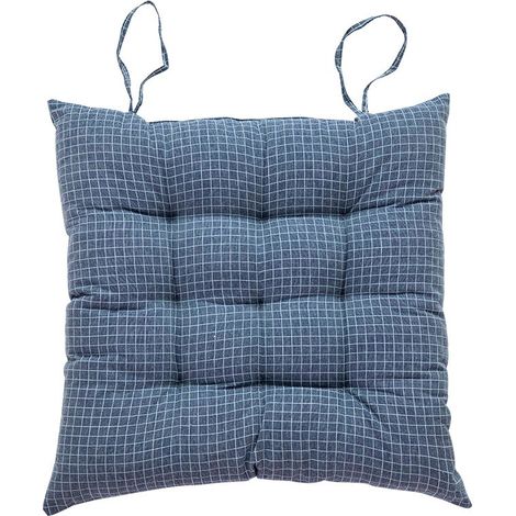 Coussin de sol- Coussin épaissi- antidérapant, 43x43cm- bleu (1/4)
