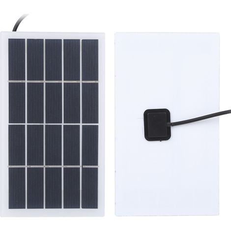 Panneau solaire à batterie en polysilicium 2 W 5 V avec interface de charge CC pour lampe de jardin extérieure 3,7 V (1/5)