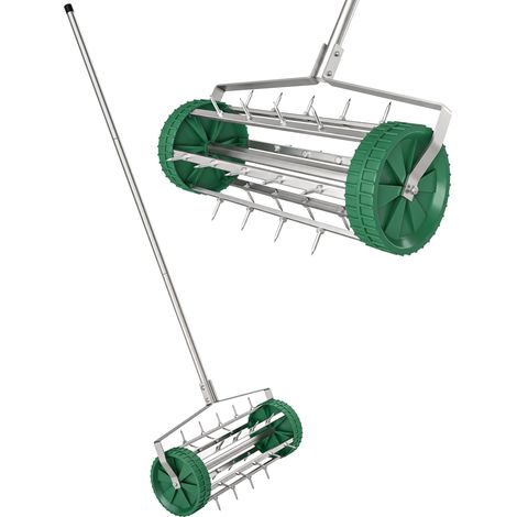 Rouleau aérateur pour pelouse avec Manche télescopique 98L x 45l x 87H cm Vert (1/5)