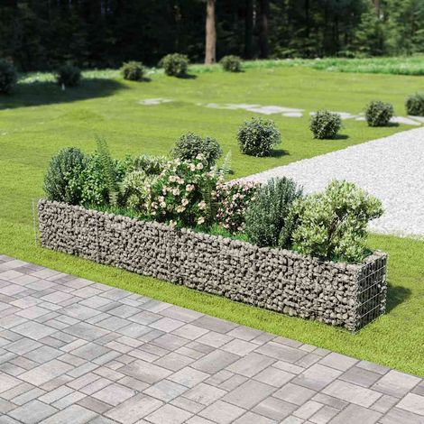 Lit surélevé à gabion-Jardinière en cage à pierre-Jardinière à gabion Acier galvanisé 360x50x50 cm (1/5)