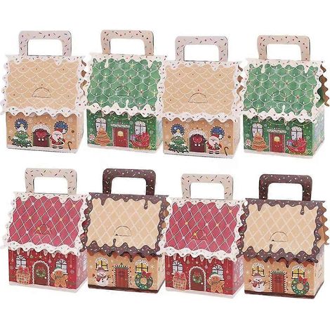 Boîtes à biscuits de Noël (16 pièces) avec poignée, idéales pour les fêtes et les réceptions à la maison. (1/5)