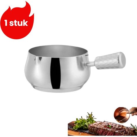 Ensemble - Mini coupelles à sauce en acier inoxydable - Bol à frites et ketchup style western - Bol à vinaigre - Bol à sauce - Coupelle à sauce pour steak - Argent (1/5)