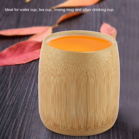 Tasse à thé en bambou naturel pur, fabriquée à la main sans peinture, écologique (ouverture ronde M) (1/5)
