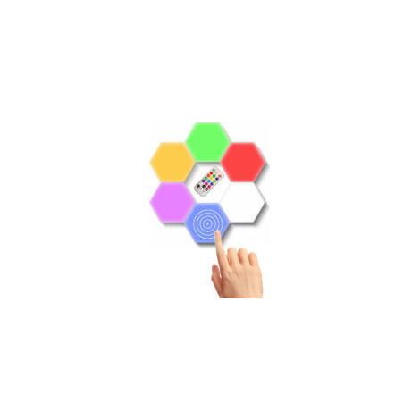 LED-Wandpaneel mit Fernbedienung, intelligente sechseckige Leuchten, RGB-Gaming-Lampe mit Touch-Steuerung, DIY-Nachtlichter, Geometrie-Verbindungsmodul für Gaming-Setups, Dekoration für Zuhause/Bar/Pa