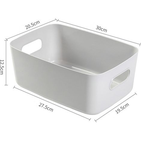 Panier de Rangement de Bureau en PP, Organisateur de Cosmétiques et Fournitures avec Poignée, Grand Modèle Gris pour Maison (1/2)