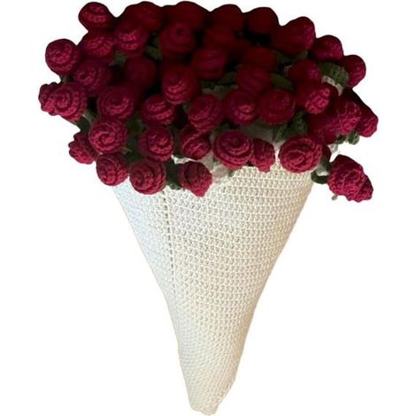 Couverture bouquet de fleurs finie, 109 cm, couverture bouquet de roses, produit fini, crocheté à la main en 3D, couverture (1/4)