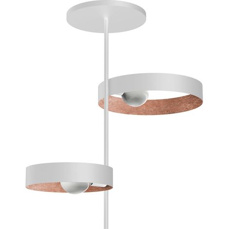 LUMICOM  ALLEY Plafoniera, 2XE27, max 42W, metallo, bianco/foglia rame, 40cm