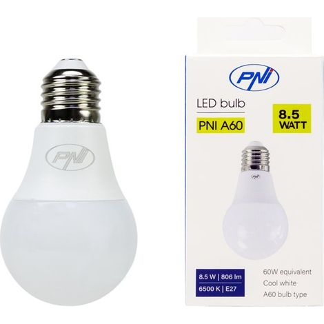 Ampoule LED - PNI - A60 - 8,5 W - 806 lm - 6 500 K - Culot E27 (1/5)