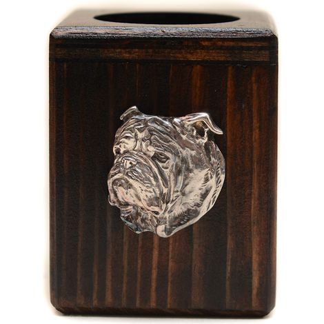 Bulldog inglese, Bulldog I - candeliere in legno con cane, un souvenir unico dopo la perdita di un cane, realizzato a mano da Art-Dog (1/5)
