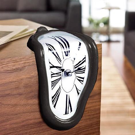 1 Horloge Courbe Chiffres Romains, Design Fusion, Quartz Précis Pour Bureau Salon (1/5)