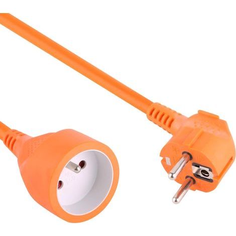 orangefarbenes Verlängerungskabel, 3G 1,5 mm² Querschnitt, mit Schutzhülle, kindersicher, für den Garten (1/2)