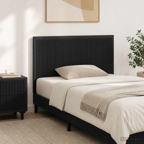 vidaXL Wall-Mounted Headboard EDE Black Engineered Wood (1/5)