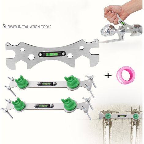 Clé multifonction, pommeau de douche, niveau, clé hexagonale renforcée, niveau à bulle à pied incurvé, installation, réparation de salle de bain