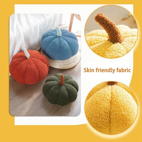 Cuscino zucca, cuscino a forma di zucca bianco crema, cuscino decorativo autunnale, cuscino per divano in velluto Teddy estetico, decorazione per la casa di Halloween (bianco sporco, 20 cm) (1/4)