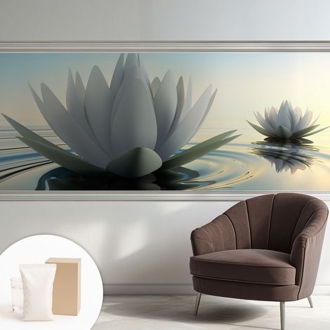 Carta Da Parati In Vlies Decorativa Per Pareti - Con Motivi Moderni - Con Colori Intensi - Per Ufficio Ninfee 250x104 cm (1/5)