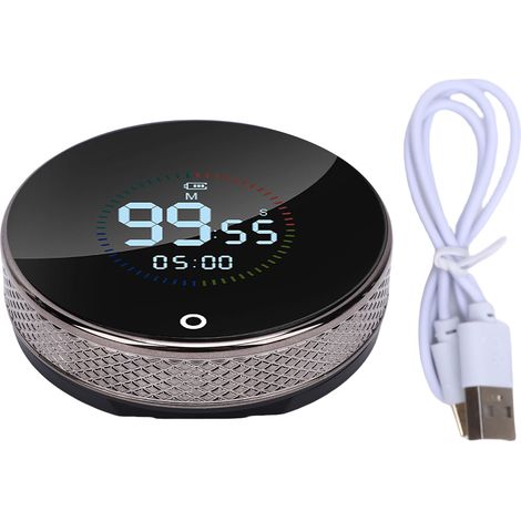 Minuteur de Cuisine Magnétique Rechargeable USB Grand Écran Digital Rotation Intuitive Compte à Rebours et Compteur 8.5cm (1/5)