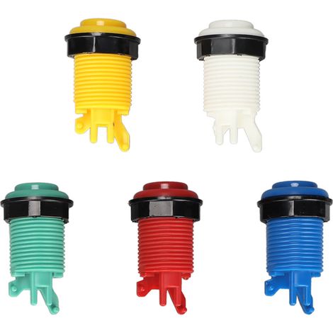 Bouton-poussoir de jeu d'arcade 28 mm, 5 couleurs, pièces de bricolage, boutons lumineux LED, interrupteur pour manettes (1/5)