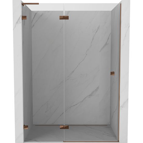 Mexen Lunar L Duschtür links öffnend 130 cm, transparent, Roségold - 834L-130-000-60-00-L (1/5)