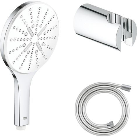 Pack douchette ronde 3 jets Vitalio Smartactive GROHE + Flexible 1500 chromé + Support mural
