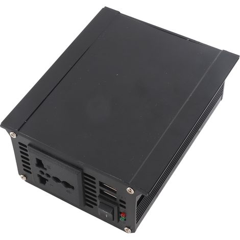 4000-W-Wechselrichter mit zwei USB-Anschlüssen und LED-Spannungsanzeige, schwarzes Gehäuse, 12 V bis 220 V. (1/5)