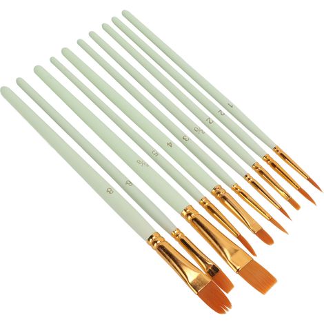 Pinceau de peinture précision, manche ergonomique confortable, nettoyage facile, idéal débutants et artistes, couleur vert clair, pour amis et passionnés d'art. (1/5)