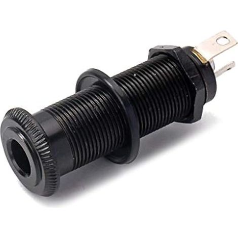 Jack Jack stéréo en cuivre pour guitare basse 6,35 mm avec 4 broches stéréo ou mono Jack noir nickel (1/5)