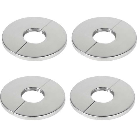 Ensemble de 4 rosaces pour mitigeur de douche, rosaces de robinet en acier inoxydable chromé, cache-tuyaux de radiateur, pour robinets, tuyaux de chauffage et tuyaux de radiateur. (1/5)