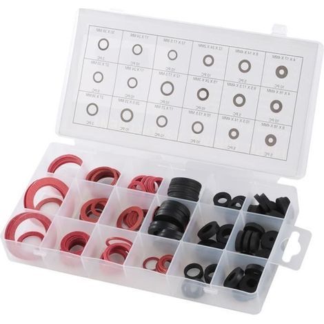 Sonew 141pcs NBR Faucet Seal Washer Assortment Set of Plumbing Sealing O-Ring Rubber (1/4)