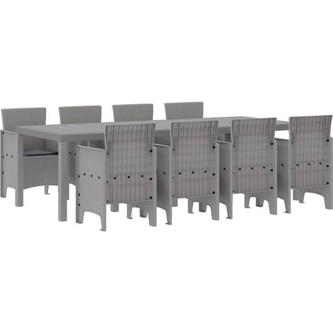 Conjunto de Comedor de Jardín 9 uds. Blanco Polipropileno vidaXL (1/5)