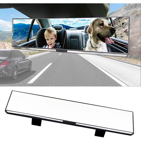 Rétroviseur universel intérieur à clipser pour voiture, 30,5 cm, rétroviseur panoramique HD grand angle pour réduire l'angle mort, s'adapte à la plupart des voitures, SUV, camions Transparent