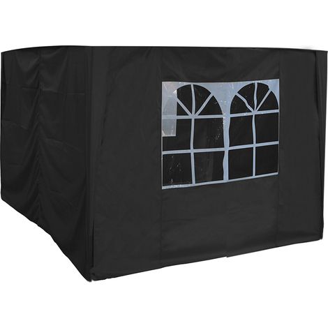 Outdoor Garden Pop Up Gazebo Side Panels Walls Patio Marquee Canopy Tent 2x2m Black (1/2)