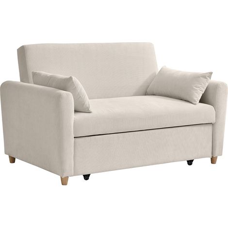 Divano letto 2 posti in tessuto Beige - AYLA