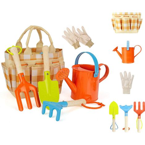 Gartenwerkzeug-Set für, Gartenwerkzeug-Set, Gartenhandschuhe, Schaufel, Rechen, Kelle (Gitter) (1/5)