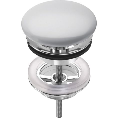 ROCA A506403963 AQUA Desagüe Lavabo o Bidé con Tapón Fijo Abierto de Porcelana Ø 72 Perla - ref: A506403963