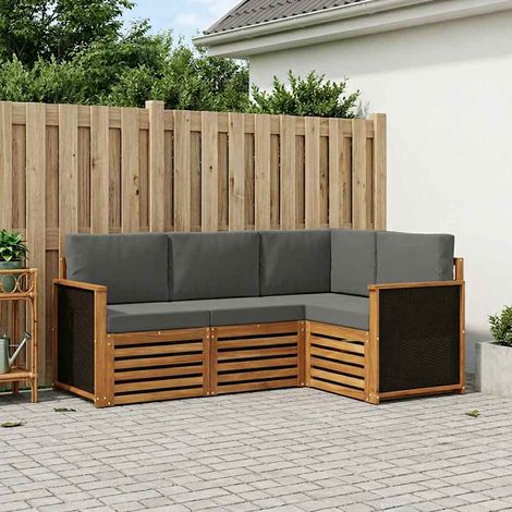 vidaXL Sofagarnituren mit Kissen 4 pcs Massivholz Akazie (1/5)