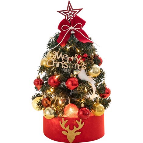 Mini arbre de noël artificiel en PVC, décoration de bureau, petit avec étoile, décoration de maison de vacances (1/5)