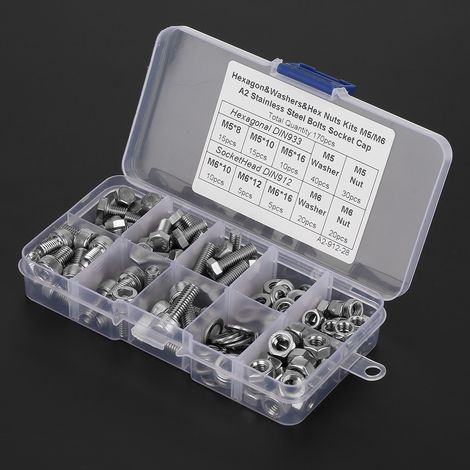 Kit de 170 écrous M5/M6 A2 (1/5)