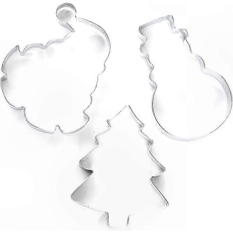 Set mit 3 Ausstechformen aus Edelstahl, Gebäckform, Küchenaccessoire für Partys und Feiertage (1/5)