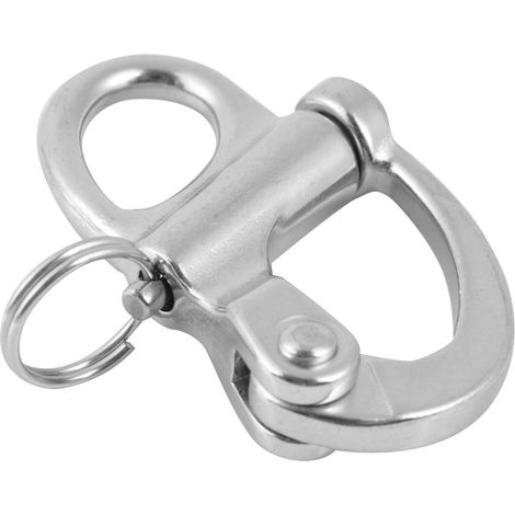 16 x 69 mm Edelstahl-Festkarabiner mit Schnellverschluss und Rundring (1/5)