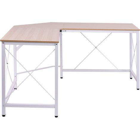 Escritorio esquinero en L 150 x 150 x 76 cm natural HOMVRA (1/5)